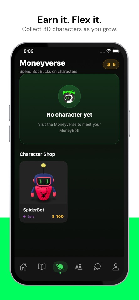 MoneyBot Mobile challenge screen